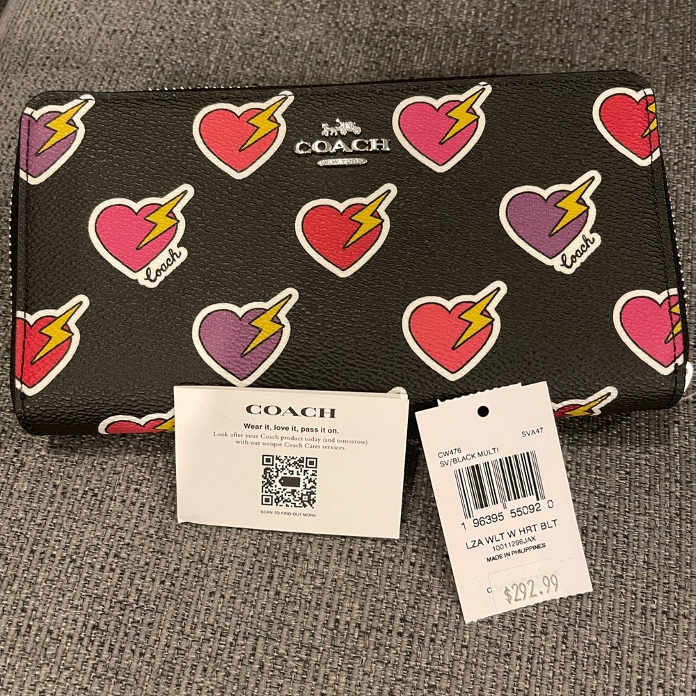 Coach Black Zip-Around Wallet